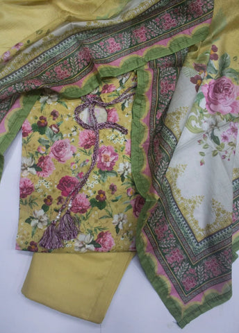 3 Piece Printed Stitched MultiColor Lawn Shirt with Trouser & Dupatta