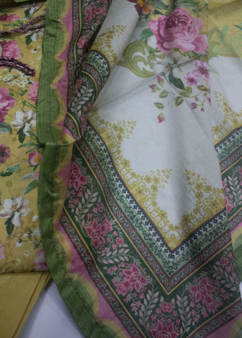 3 Piece Printed Stitched MultiColor Lawn Shirt with Trouser & Dupatta