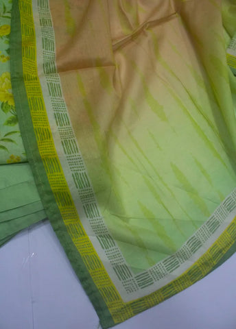 3 Piece Printed Stitched Mint Green Color Lawn Shirt with Trouser & Dupatta