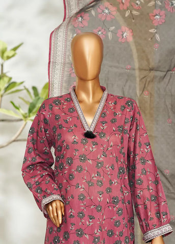 3 Piece Printed Punch Pink Color Lawn Shirt with Trouser & Dupatta