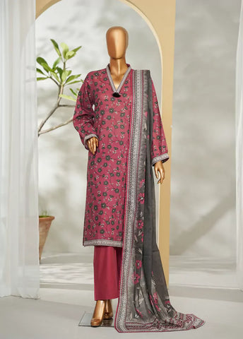 3 Piece Printed Punch Pink Color Lawn Shirt with Trouser & Dupatta