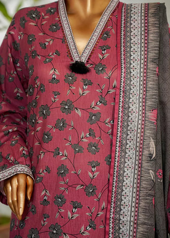 3 Piece Printed Punch Pink Color Lawn Shirt with Trouser & Dupatta