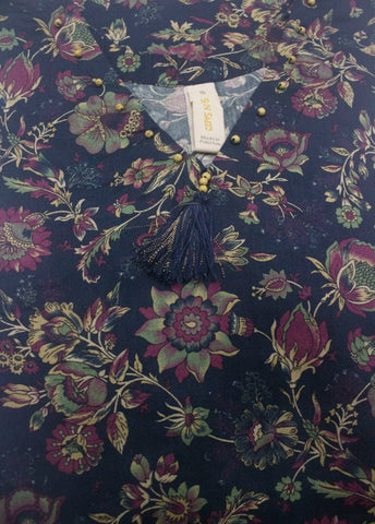 2 Piece Printed Stitched Navy Blue Color Lawn Shirt and Trouser