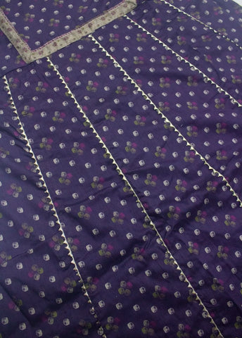 3 Piece Printed Stitched Purple Color Lawn Frock with Trouser & Dupatta