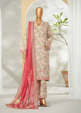 3 Piece Printed MultiColor Lawn Shirt with Trouser & Dupatta