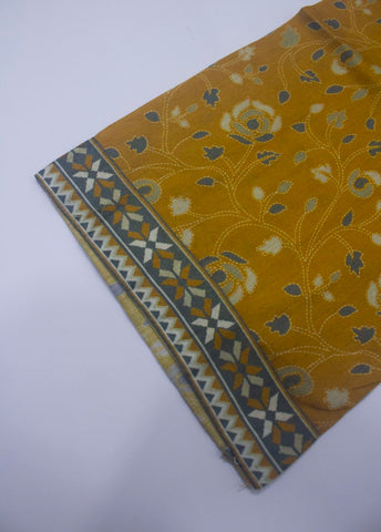 3 Piece Printed Stitched Mustard Color Lawn Shirt with Trouser & Dupatta