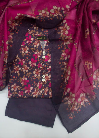 3 Piece Printed Stitched MultiColor Lawn Shirt with Trouser & Dupatta