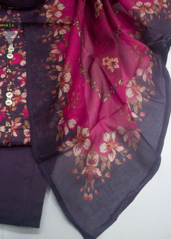 3 Piece Printed Stitched MultiColor Lawn Shirt with Trouser & Dupatta