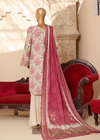 3 Piece Embroidred Stitched MultiColor Lawn Suit with Trouser & Dupatta