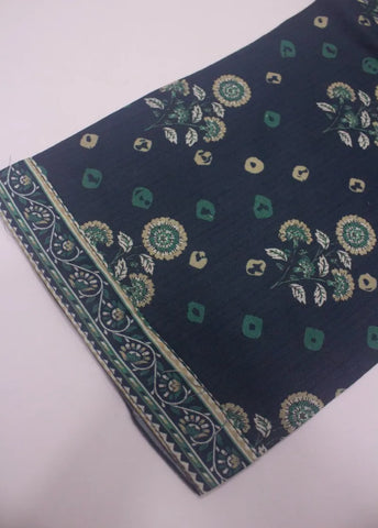 3 Piece Printed Stitched Navy Blue Color Lawn Shirt with Trouser & Dupatta