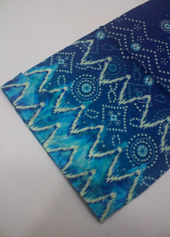 3 Piece Printed Stitched Electric Blue Color Lawn Shirt with Trouser & Dupatta