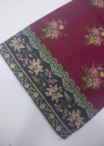 3 Piece Printed Stitched Green Color Lawn Shirt with Trouser & Dupatta