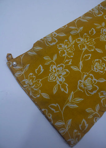 3 Piece Printed Stitched Mustard Color Lawn Shirt with Trouser & Dupatta