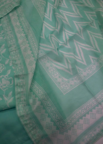 3 Piece Printed Stitched Turquoise Color Lawn Shirt with Trouser & Dupatta