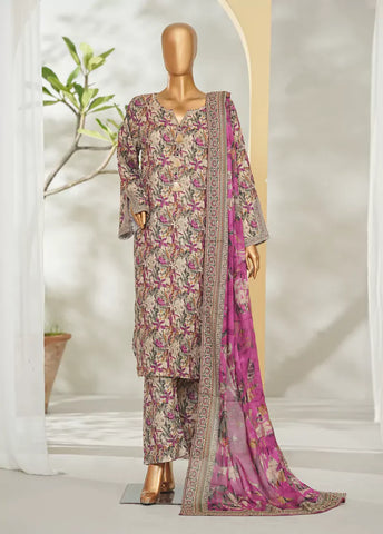 3 Piece Printed MultiColor Lawn Shirt with Trouser & Dupatta