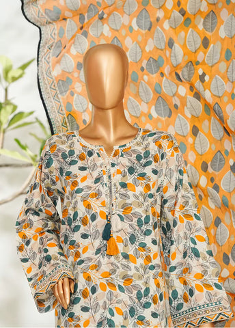 3 Piece Printed MultiColor Lawn Shirt with Trouser & Dupatta