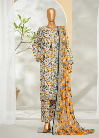 3 Piece Printed MultiColor Lawn Shirt with Trouser & Dupatta