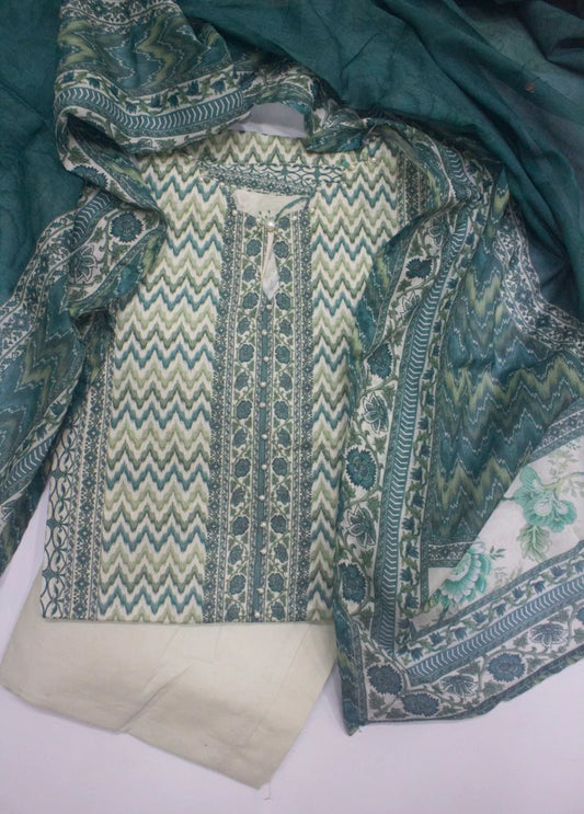 3 Piece Printed Stitched MultiColor Lawn Shirt with Trouser & Dupatta