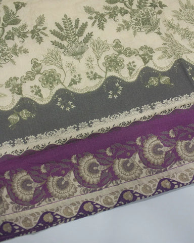 3 Piece Printed Stitched Orchid Color Cotton Shirt with Trouser & Dupatta
