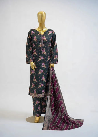 3 Piece Printed Stitched MultiColor Lawn Shirt with Trouser & Dupatta