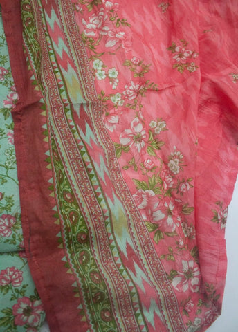 3 Piece Printed Stitched Turquoise Color Lawn Shirt with Trouser & Dupatta