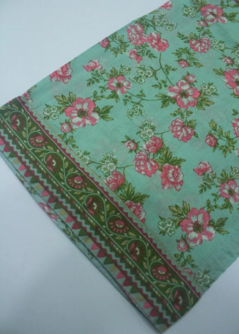 3 Piece Printed Stitched Turquoise Color Lawn Shirt with Trouser & Dupatta