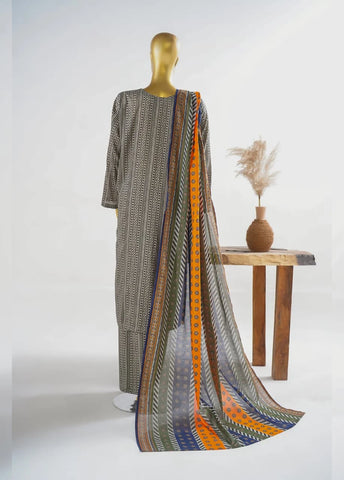 3 Piece Printed Stitched MultiColor Lawn Shirt with Trouser & Dupatta