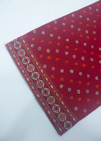 3 Piece Printed Stitched Red Color Lawn Shirt with Trouser & Dupatta