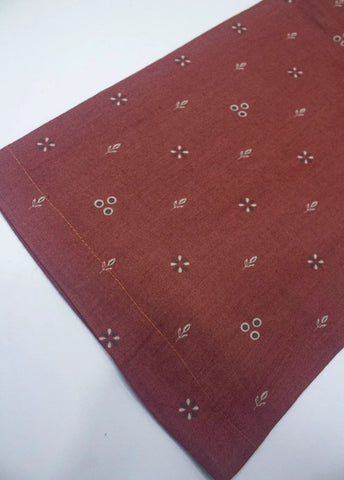 3 Piece Printed Stitched Rust Color Lawn Shirt with Trouser & Dupatta