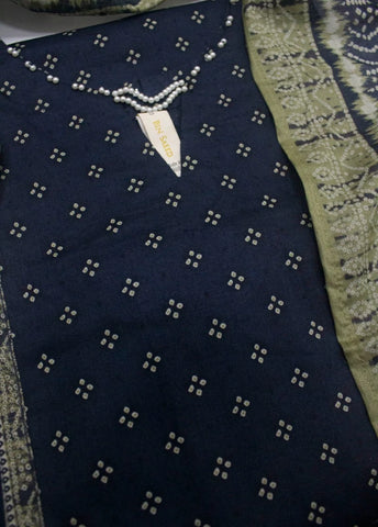 3 Piece Printed Stitched Black Color Lawn Shirt with Trouser & Dupatta