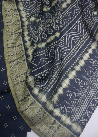 3 Piece Printed Stitched Black Color Lawn Shirt with Trouser & Dupatta