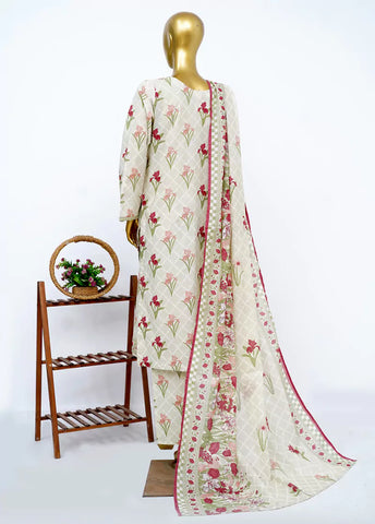 3 Piece Printed Stitched MultiColor Lawn Shirt with Trouser & Dupatta