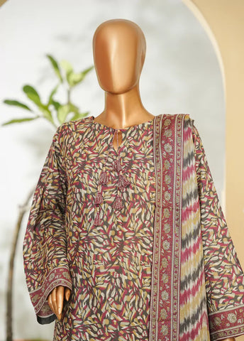 3 Piece Printed MultiColor Lawn Shirt with Trouser & Dupatta