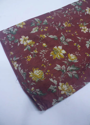 3 Piece Printed Stitched Maroon Color Lawn Shirt with Trouser & Dupatta
