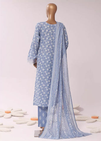 3 Piece Embroidred Stitched Lavender Color Cotton Suit with Trouser & Dupatta