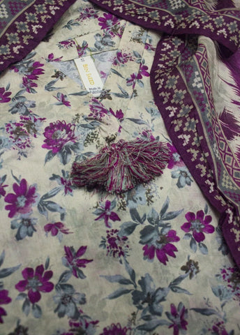 3 Piece Printed Stitched MultiColor Lawn Shirt with Trouser & Dupatta