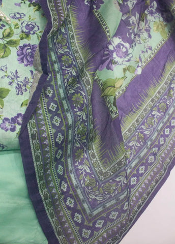 3 Piece Printed Stitched Seafoam Green Color Lawn Shirt with Trouser & Dupatta