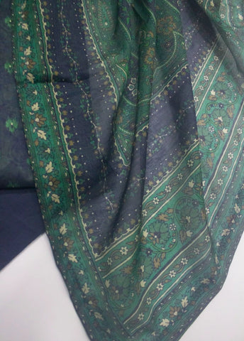 3 Piece Printed Stitched Navy Blue Color Lawn Shirt with Trouser & Dupatta