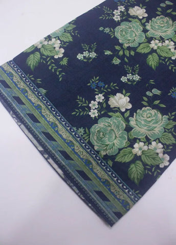 3 Piece Printed Stitched Navy Blue Color Lawn Shirt with Trouser & Dupatta