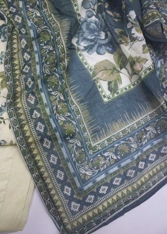 3 Piece Printed Stitched Off White Color Lawn Shirt with Trouser & Dupatta