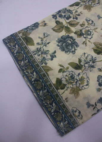 3 Piece Printed Stitched Off White Color Lawn Shirt with Trouser & Dupatta