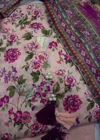 3 Piece Printed Stitched MultiColor Lawn Shirt with Trouser & Dupatta