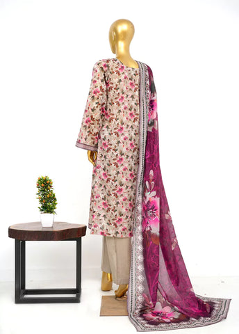 3 Piece Printed Stitched MultiColor Lawn Shirt with Trouser & Dupatta