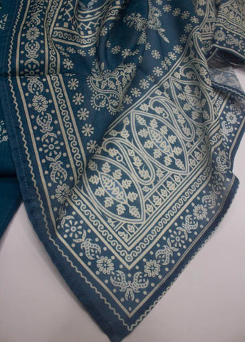 3 Piece Printed Stitched Blue Color Lawn Shirt with Trouser & Dupatta