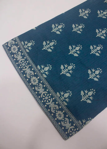 3 Piece Printed Stitched Blue Color Lawn Shirt with Trouser & Dupatta