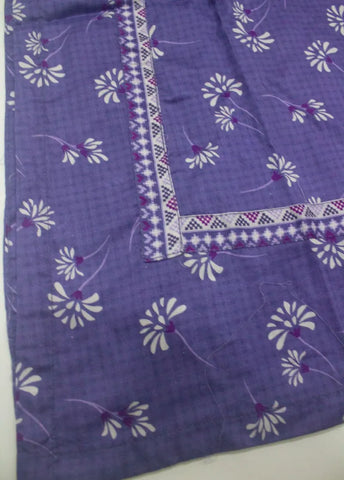 3 Piece Printed Stitched Purple Color Lawn Shirt with Farshi Shalwar & Dupatta