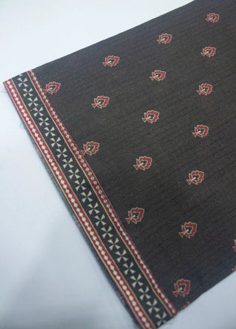 3 Piece Printed Stitched Charcoal Black Color Lawn Shirt with Trouser & Dupatta