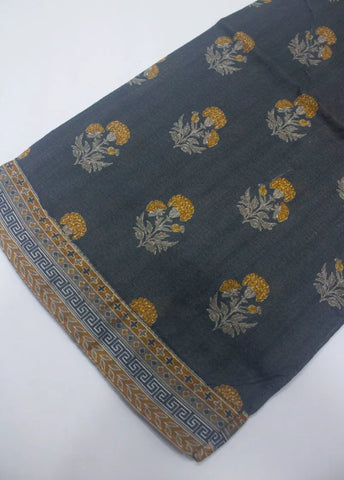 3 Piece Printed Stitched Charcoal Black Color Lawn Shirt with Trouser & Dupatta