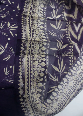 3 Piece Printed Stitched Purple Color Lawn Shirt with Trouser & Dupatta
