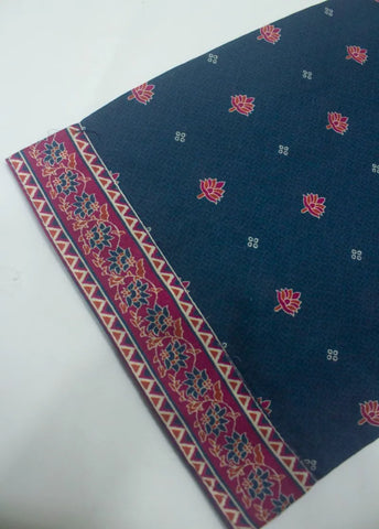 3 Piece Printed Stitched Blue Color Lawn Shirt with Trouser & Dupatta